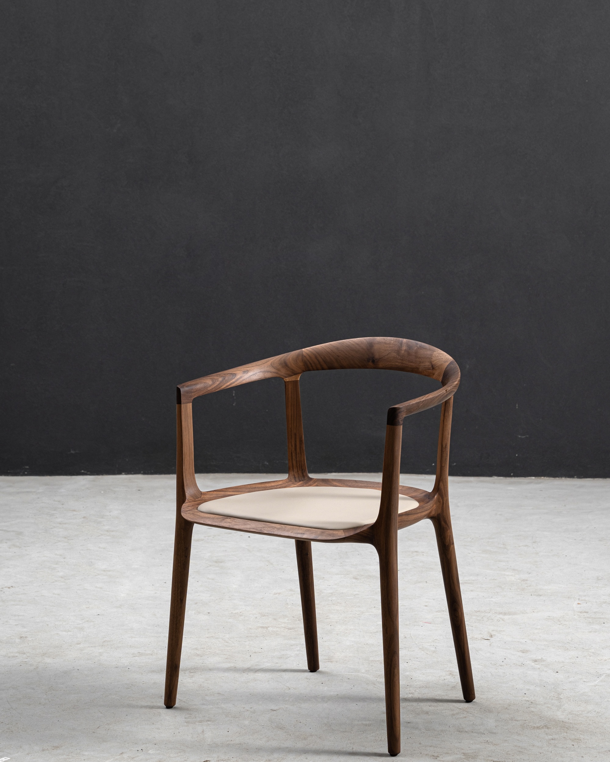 Yunchu Chair North American Black Walnut, full view